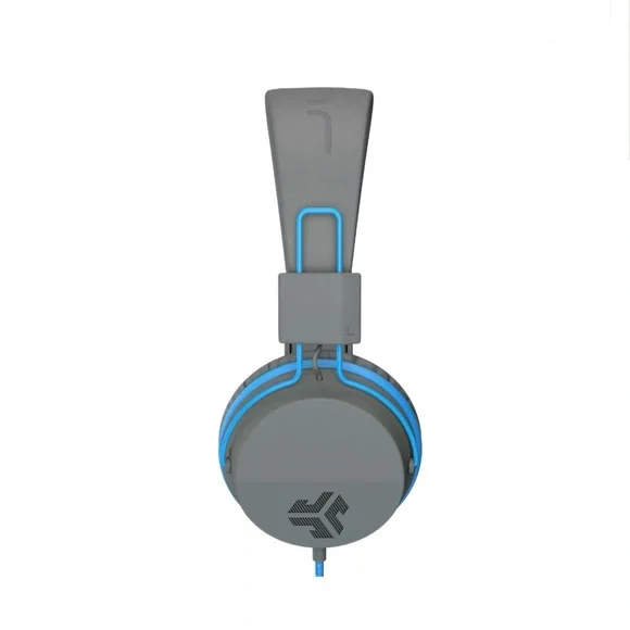 JLab JBuddies Studio On-Ear Kids Gray/Blue Wired Headphones Folding Adjustable - Picture 2 of 8